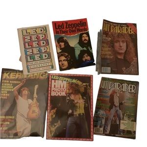 Vintage Led Zeppelin magazines and photo books 6 total
